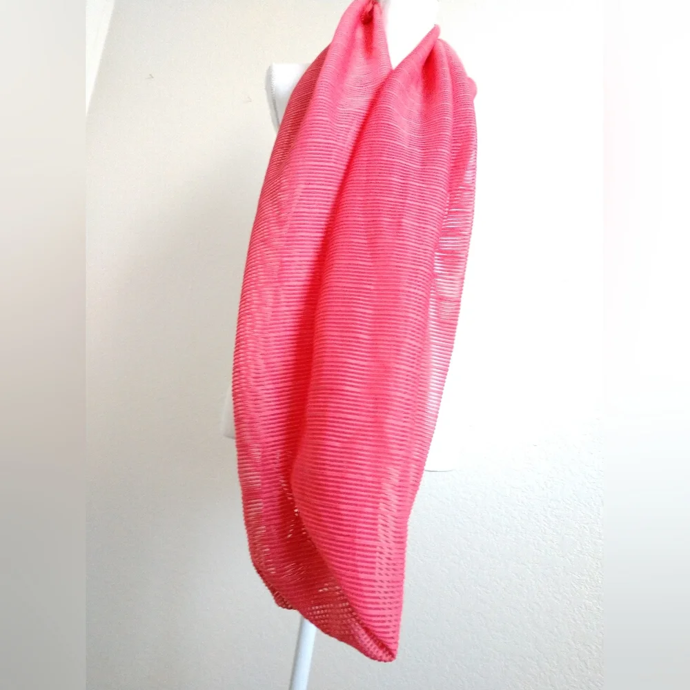 Reitman's Pretty Pink Infinity Scarf Ribbed Pleated Circle Loop Scarf